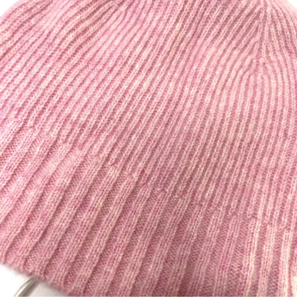 NORDSTROM 100% Cashmere NEW Pink Heathered Knit Beanie Hat